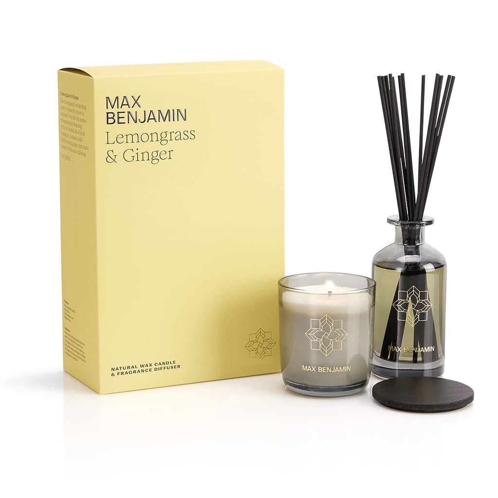 Geurkaars & Geurstokjes Cadeauset - Lemongrass & Ginger